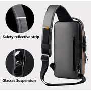 CrossBody Sling Bag Pack: USB Charging Port, Waterproof and Anti-Theft