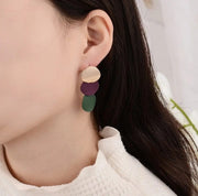 Three Round Metal Earrings